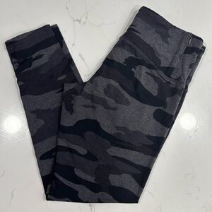 Gray and Black Camouflage Leggings
